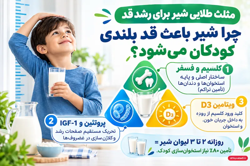 تاثیر شیر برای قد بلندی کودکان چگونه است؟